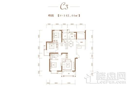 金沙湖高尔夫观邸高层C3户型 4室2厅2卫1厨