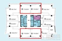 升龙天玺写字楼119.83平户型 1室