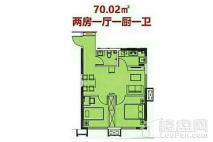 正商中州城8#70.02㎡户型 2室2厅1卫1厨