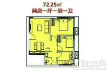 正商中州城8#72.25㎡户型 2室2厅1卫1厨