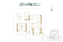 招商天地华府D1-2户型 3室2厅1卫1厨