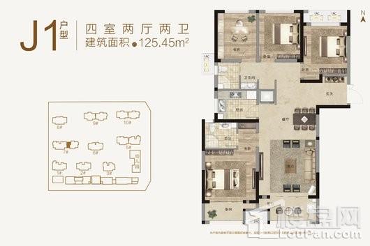 永威南樾三期J1户型 4室2厅2卫1厨