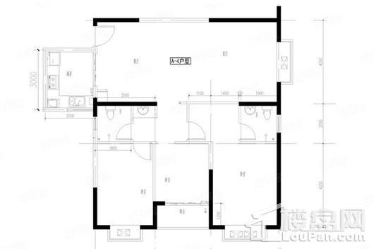 城果A4户型 3室2厅2卫1厨