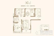 万向桃源居C户型 3室2厅2卫1厨