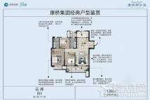 康桥那云溪B1户型 3室2厅2卫1厨