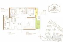 五建新街坊2E户型 2室2厅1卫1厨