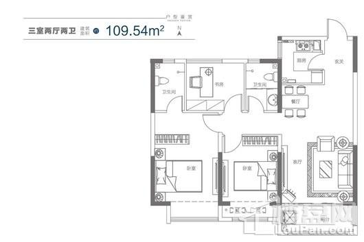 亚星福邸109.54平米户型 3室2厅2卫1厨
