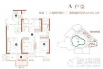 蓝光凤湖长岛国际社区A户型 3室2厅2卫1厨