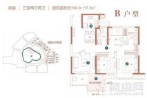 蓝光凤湖长岛国际社区B户型 3室2厅2卫1厨