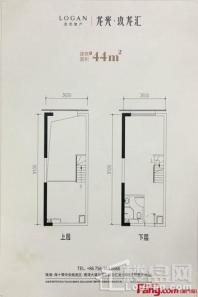 龍光·玖龍匯44平 2室2厅1卫1厨