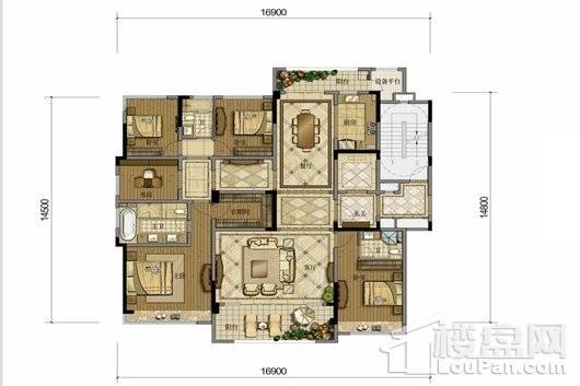 西派城B区水晶HOUSE奢阔版1 5室2厅3卫1厨