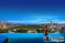 中国华商金融中心写字楼天际泳池意境图