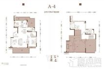 蓝光公园华府花园顶跃A4户型 4室2厅3卫1厨