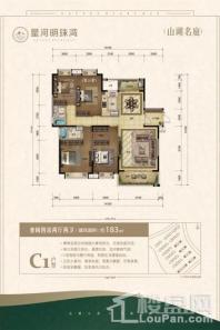 南方梅园山湖名庭C1户型四房二厅二卫 4室2厅2卫1厨