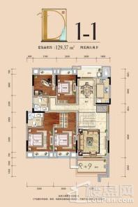 融信海亮·榕玺台洋房D1-1户型 4室2厅2卫1厨