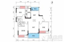 源盛.世纪花城C1户型 3室2厅2卫1厨