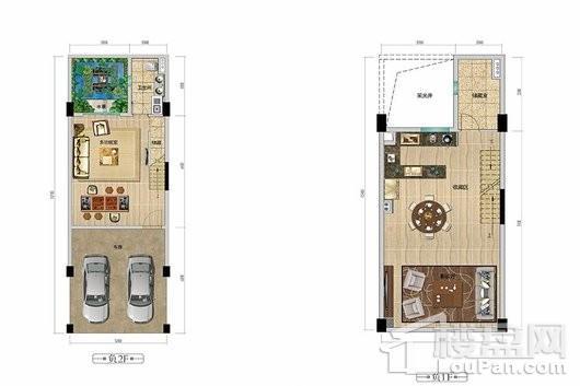 碧桂园上观观棠户型负一、负二层 2室4厅3卫1厨