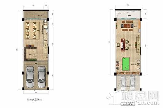 碧桂园上观观澜户型负一、负二层 2室4厅3卫1厨