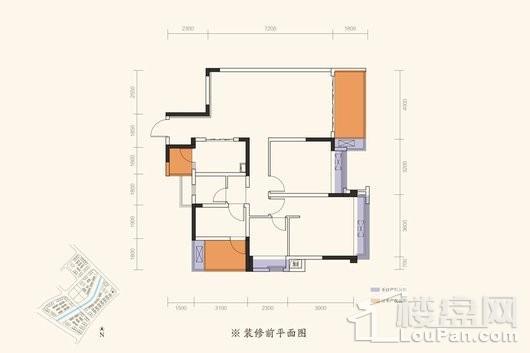 融创玖阙府A3户型 3室2厅2卫1厨