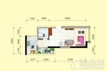 义方家园义方公馆E户型 1室1厅1卫1厨