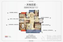 南通碧桂园·天悦天悦巨匠140平户型 4室2厅2卫1厨