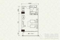 绿岛酒店式公寓D户型 1室1卫1厨