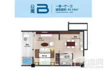 博鳌亚洲风情广场公寓B户型 1室1厅1卫1厨