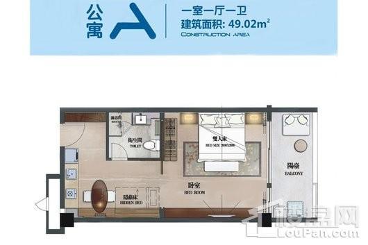 博鳌亚洲风情广场公寓A户型 1室1厅1卫1厨