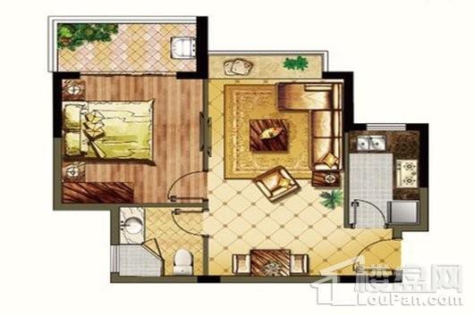 颐养公社阳光城二期A6户型 1室2厅1卫1厨