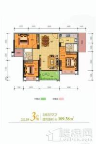 合隆·中央公园3户型 3室2厅2卫1厨