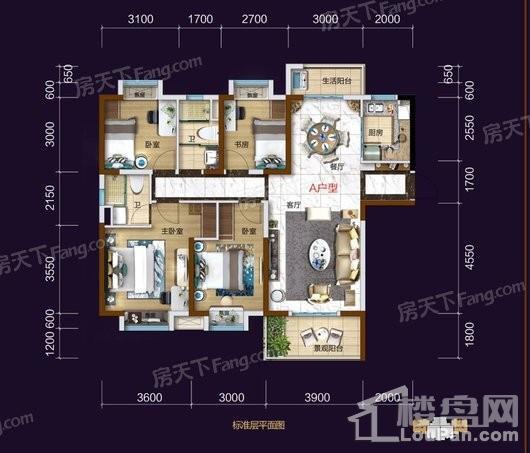 长阳碧桂园129㎡四房两厅两卫 4室2厅2卫1厨