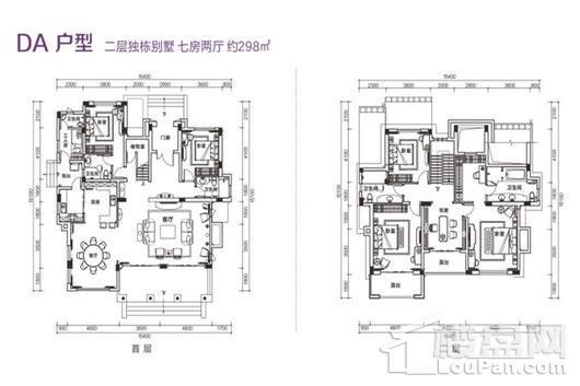 富力盈溪谷独栋DA户型 7室2厅5卫1厨