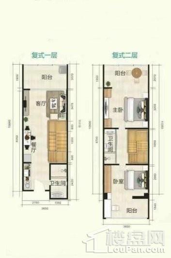 一品国际B 户型 2室2厅2卫1厨