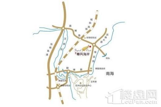 博鳌椰风海岸交通图
