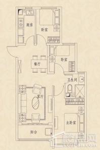 恒大名都10号楼1单元1户 3室2厅1卫1厨