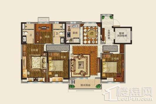 碧桂园·济州印象YJ140户型 4室2厅2卫1厨