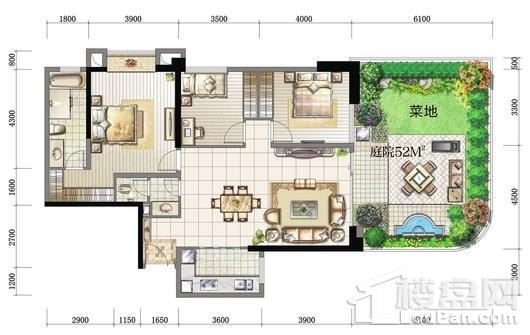 七一城市森林花园6、7#C1户型 3室2厅2卫1厨