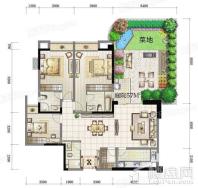 七一城市森林花园3、4#E1户型 3室2厅2卫1厨