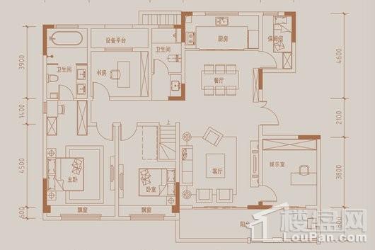 铂悦·庐州府洋房七层202平米户型 4室2厅2卫1厨