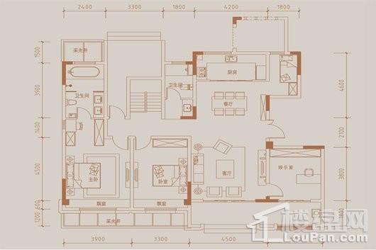 铂悦·庐州府洋房一层267平米户型 3室2厅2卫1厨