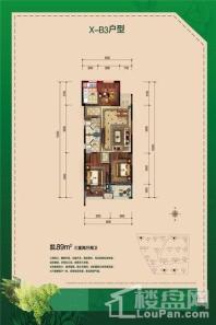 滨江·万家花城X-B3户型 3室2厅2卫1厨