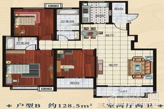 泰和·新天地户型2 3室2厅2卫1厨