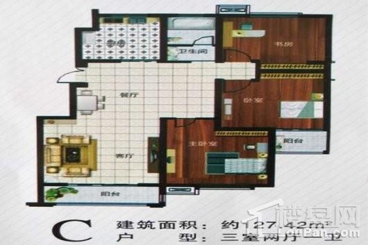 泰和·新天地户型7 3室2厅1卫1厨