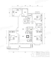 金盛悦府3#01户型 3室2厅2卫1厨