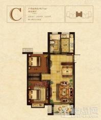 金盛悦府C户型 2室2厅1卫1厨
