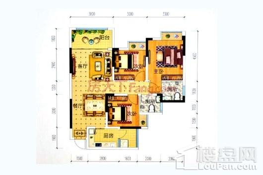 广安·未来城A2户型 3室2厅2卫1厨