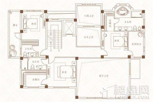 三木诺丁山N2户型424.97平-二层 6室2厅6卫1厨