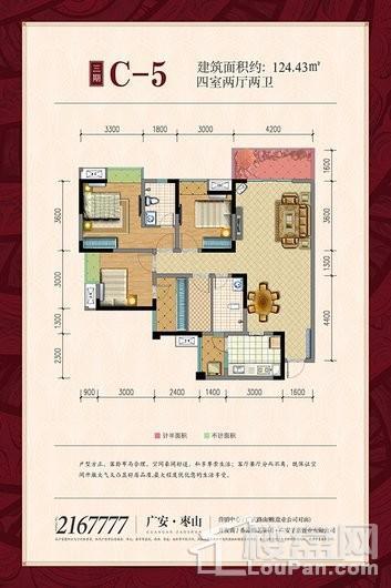 帝谷·公园城三期户型C-5 4室2厅2卫1厨