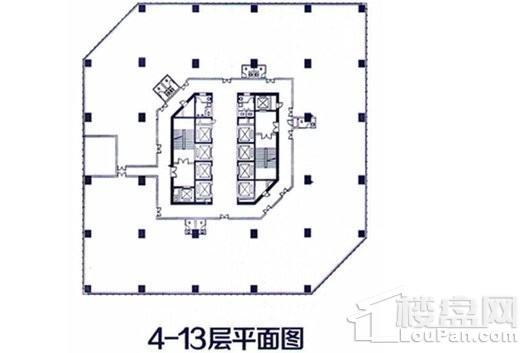 恒丰大厦4-13层平面 1室