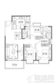 扬中恒大·养生谷116㎡户型 3室2厅2卫1厨